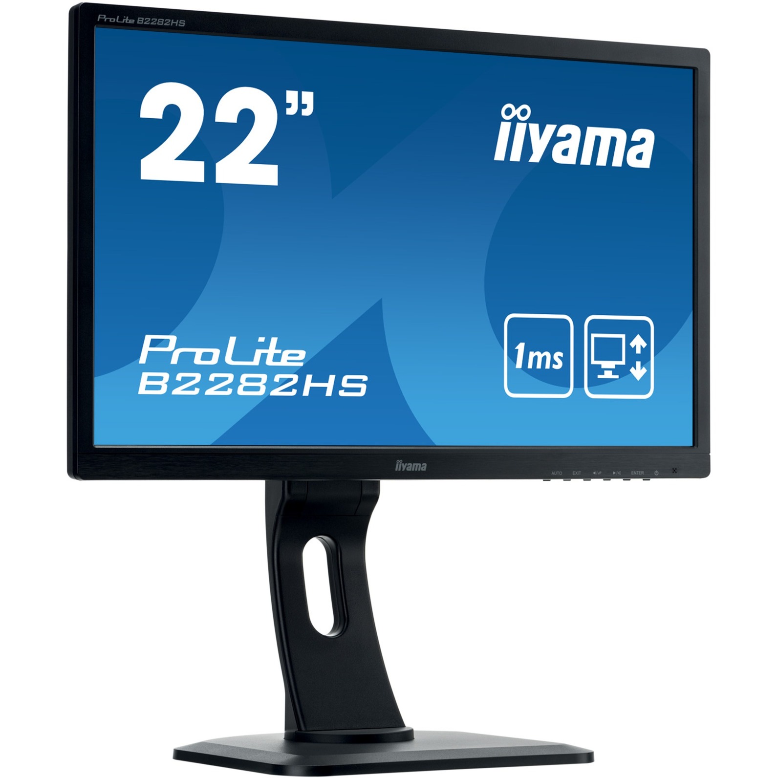 ProLite B2282HS-B1 monitor komputerowy 54,6 cm (21.5") Full HD LED (Dioda elektroluminescencyjna) Płaski Matowy Czarny, LED monitor