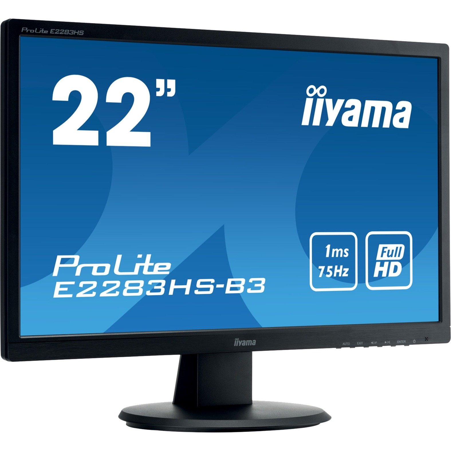 ProLite E2283HS-B3 LED display 54,6 cm (21.5") Full HD LED (Dioda elektroluminescencyjna) Płaski Matowy Czarny, LED monitor