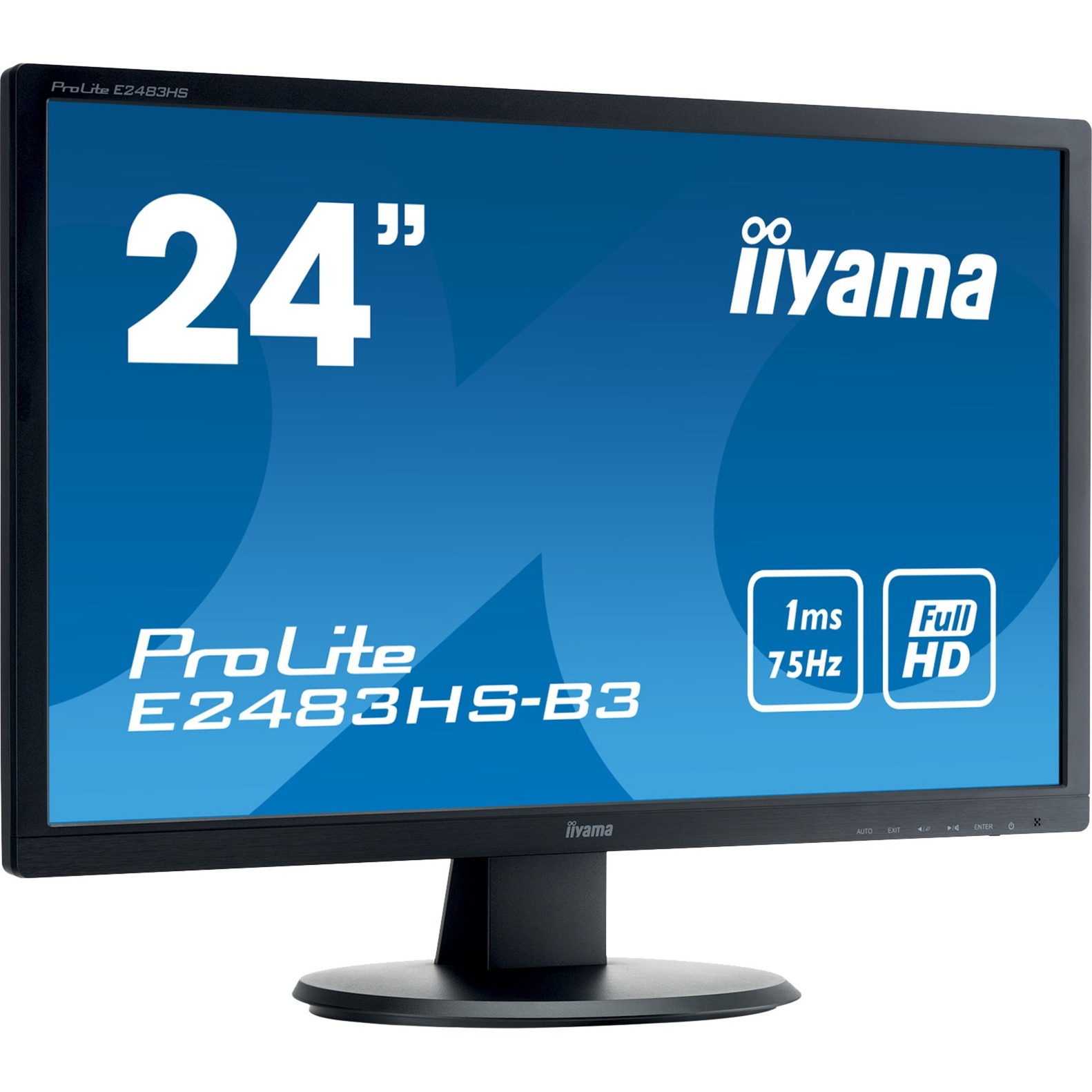 ProLite E2483HS-B3 LED display 61 cm (24") Full HD LED (Dioda elektroluminescencyjna) Płaski Matowy Czarny, LED monitor