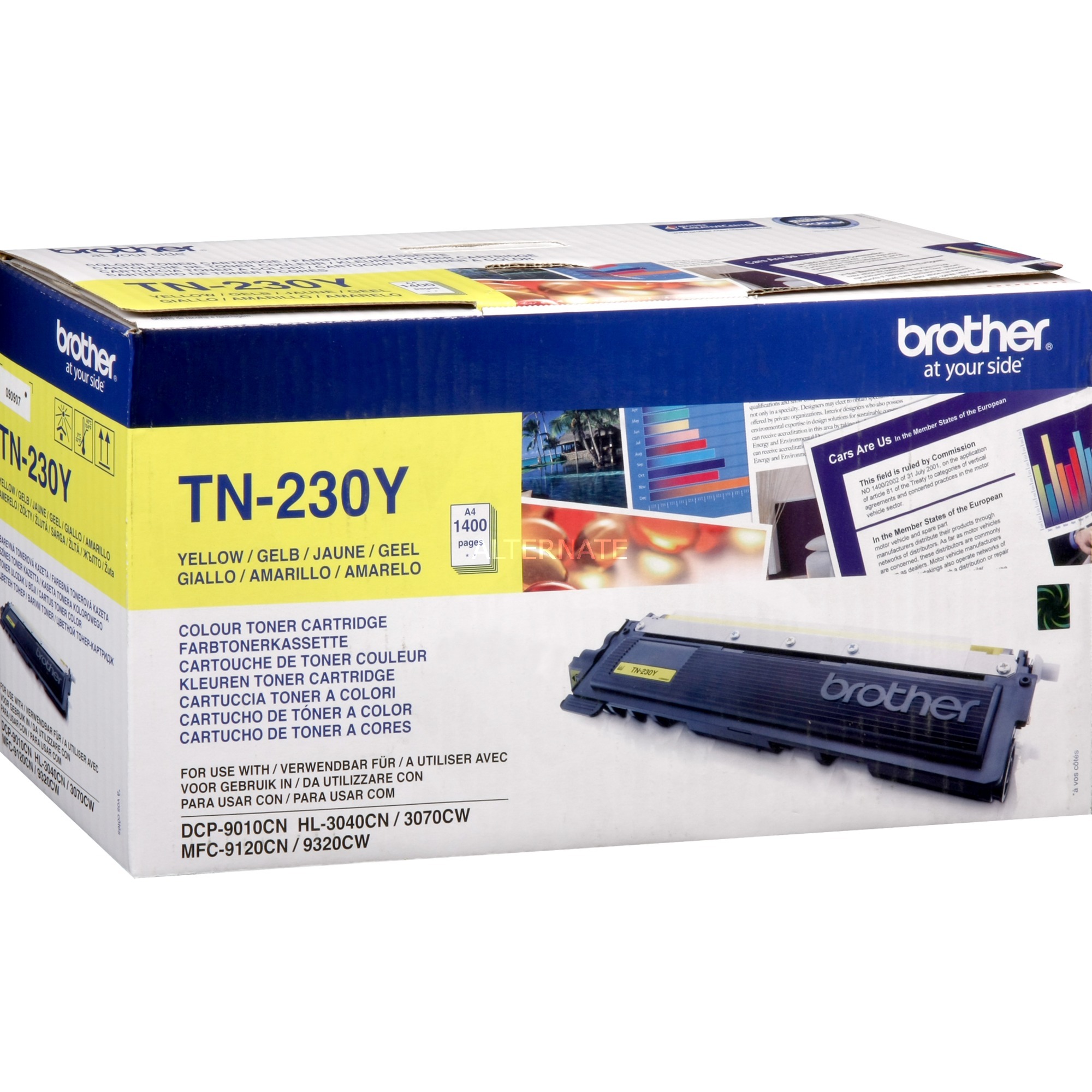 TN-230Y kaseta z tonerem Wkład laserowy 1400 strony Żółty