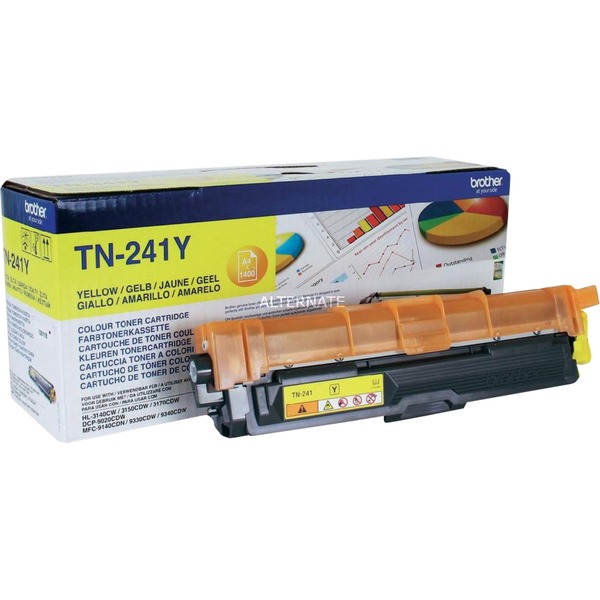TN-241Y kaseta z tonerem Wkład laserowy 1400 strony Żółty