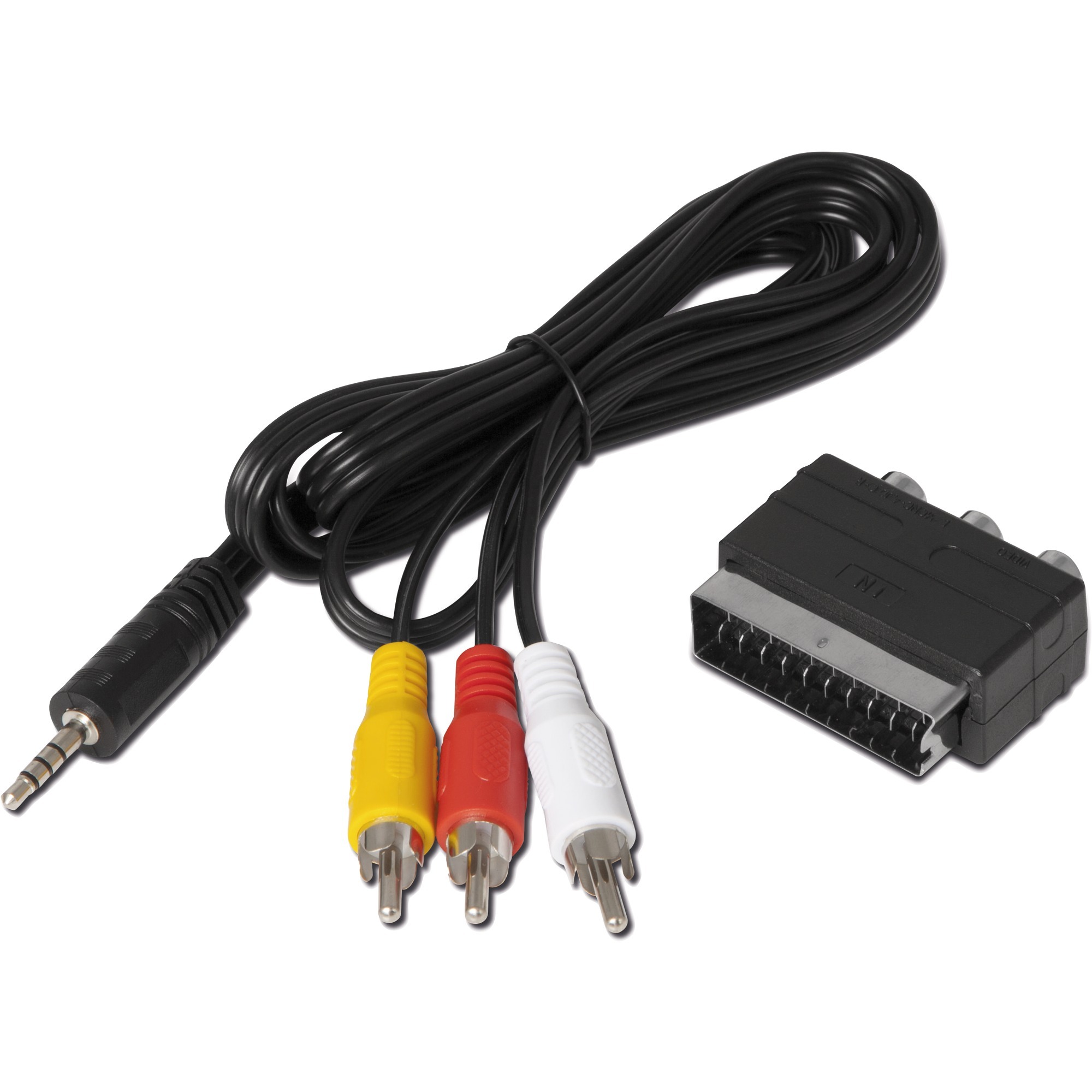 0000/3649 adapter kablowy RCA 3 x RCA Czarny